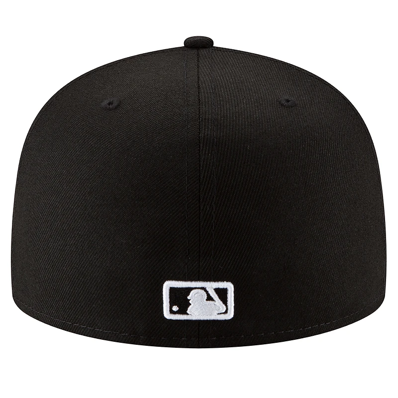 Casquette New Era noire pour homme Los Angeles Dodgers 2024/25 Champions en deux saisons, écusson latéral rond, modèle 59FIFTY ajusté