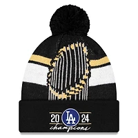 Pull à revers en tricot avec pompon Los Angeles Dodgers 2024 World Series Champions pour hommes New Era noir
