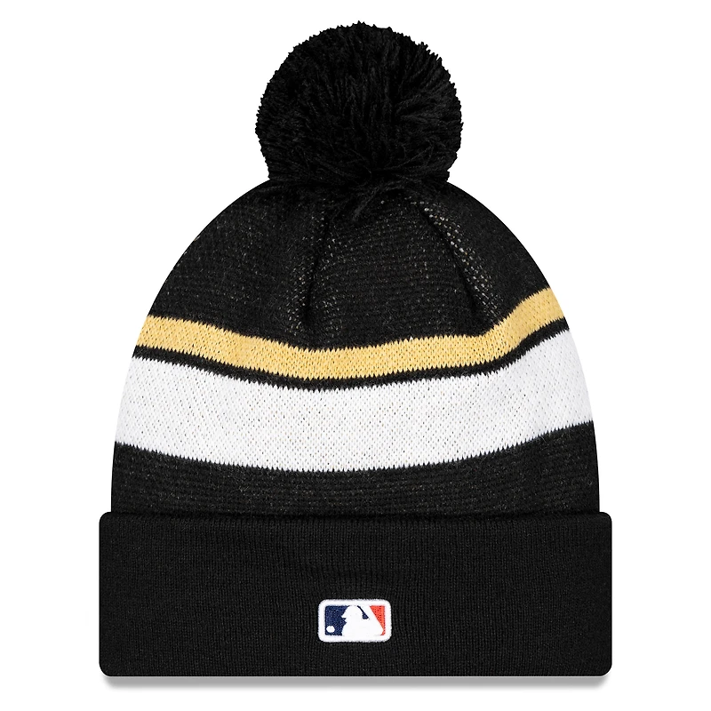 Pull à revers en tricot avec pompon Los Angeles Dodgers 2024 World Series Champions pour hommes New Era noir