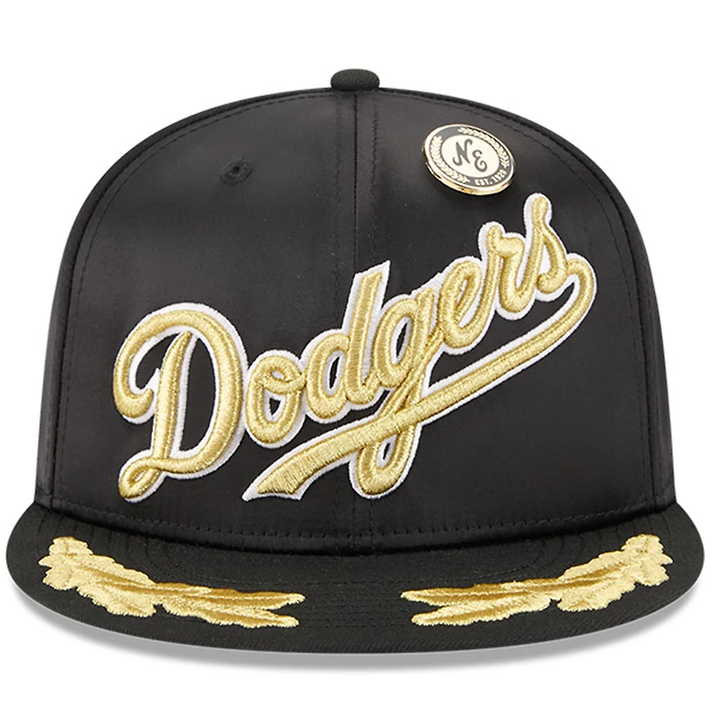 Casquette ajustée 59FIFTY Day Gold Leaf des Dodgers de Los Angeles 2025 New Era pour homme, noire