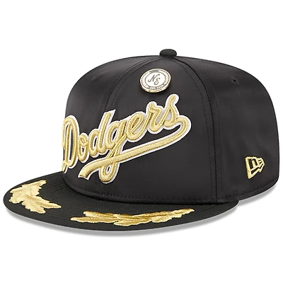 Casquette ajustée 59FIFTY Day Gold Leaf des Dodgers de Los Angeles 2025 New Era pour homme, noire