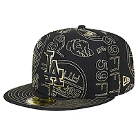 Men's New Era Black Los Angeles Dodgers 59FIFTY Day Fitted Hat