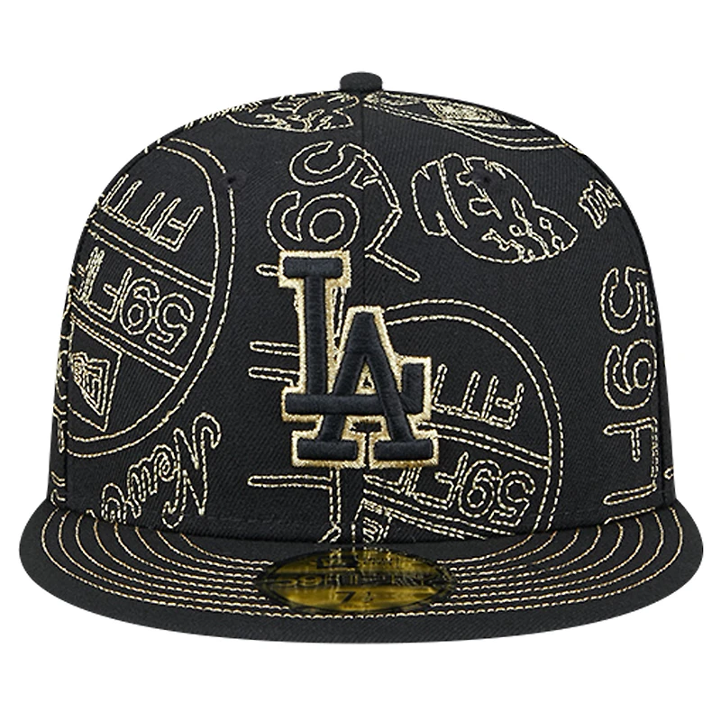 Men's New Era Black Los Angeles Dodgers 59FIFTY Day Fitted Hat