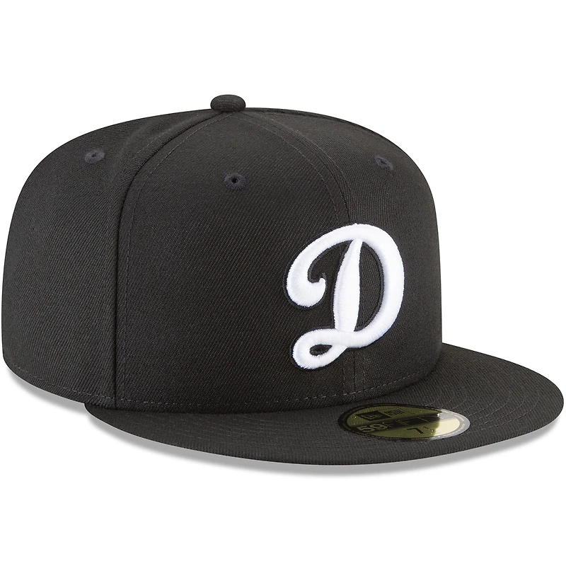 Casquette ajustée 59FIFTY Los Angeles Dodgers New Era noire pour homme