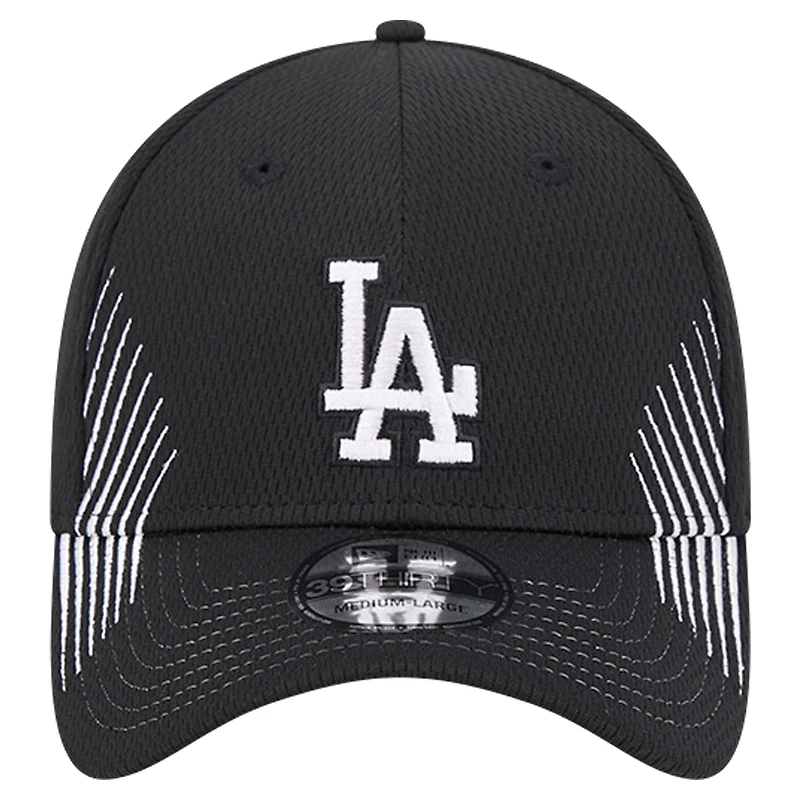 Men's New Era Black Los Angeles Dodgers Active Dash Mark 39THIRTY Flex Hat