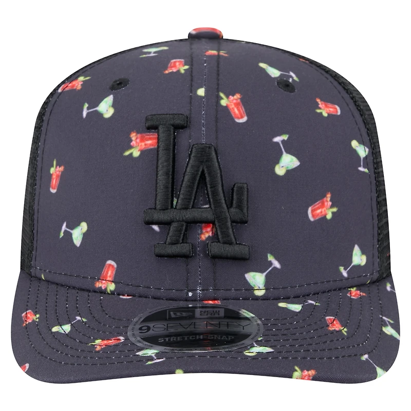 Casquette extensible à bouton-pression New Era noire pour homme