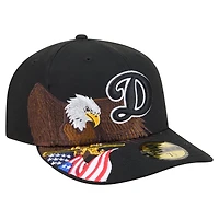 Men's New Era Black Los Angeles Dodgers Americana Bald Eagle Pre-Curved 59FIFTY Fitted Hat