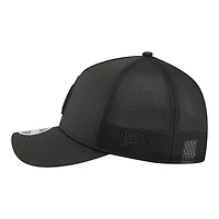 Men's New Era  Black Los Angeles Dodgers Badged M-Crown A-Frame 9FORTY Trucker Adjustable Hat