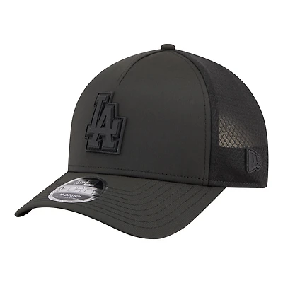 Men's New Era  Black Los Angeles Dodgers Badged M-Crown A-Frame 9FORTY Trucker Adjustable Hat