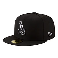 Men's New Era  Black Los Angeles Dodgers Blue Heaven On Earth Stadium Patch 59FIFTY Fitted Hat