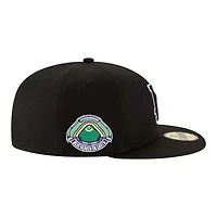 Men's New Era  Black Los Angeles Dodgers Blue Heaven On Earth Stadium Patch 59FIFTY Fitted Hat