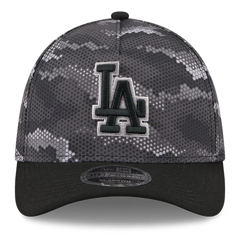 Casquette New Era noire Los Angeles Dodgers Camo 39THIRTY Flex pour homme