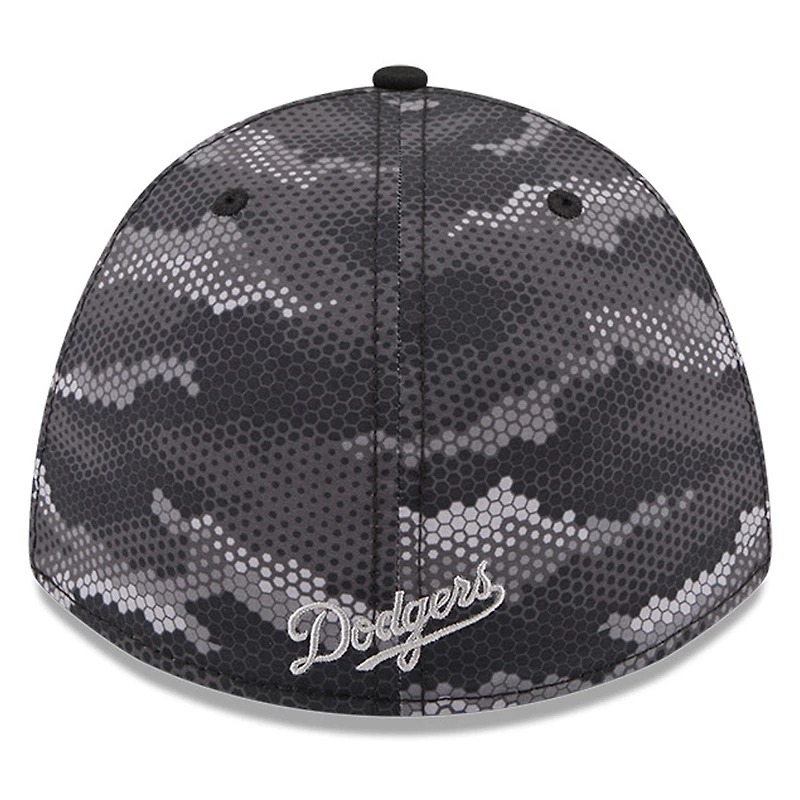 Men's New Era Black Los Angeles Dodgers Camo 39THIRTY A-Frame Flex Hat