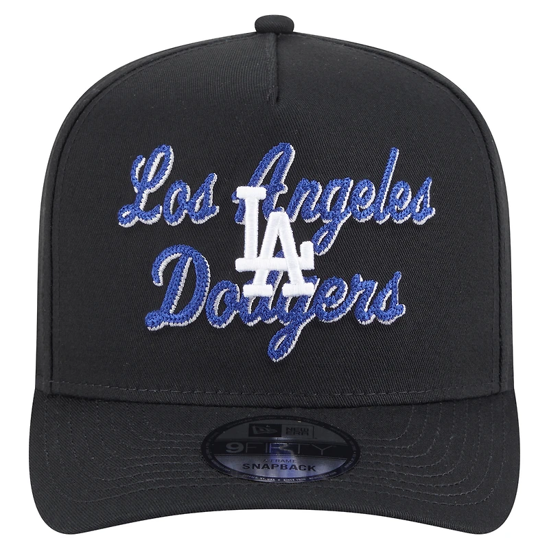 Casquette snapback 9FIFTY A-Frame noire à point de chaînette des Dodgers de Los Angeles New Era pour homme