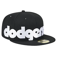 Men's New Era Black Los Angeles Dodgers Checkered Undervisor 59FIFTY Fitted Hat