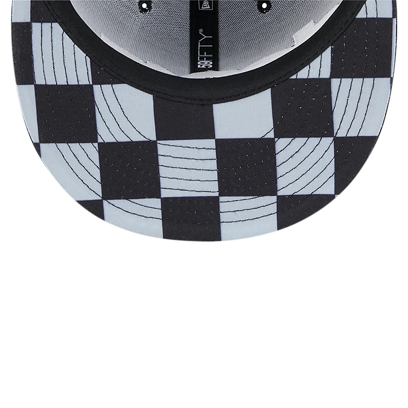 Men's New Era Black Los Angeles Dodgers Checkered Undervisor 59FIFTY Fitted Hat