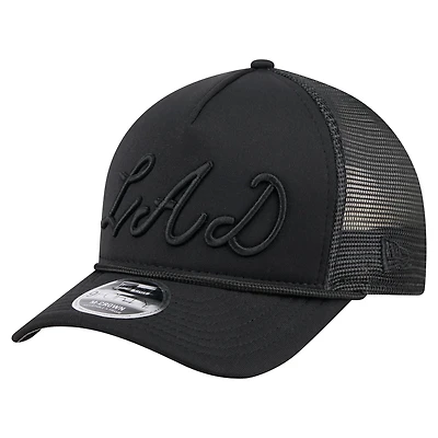 Casquette camionneur ajustable 9FORTY A-Frame M-Crown noire New Era pour homme avec logo City Initial des Los Angeles Dodgers