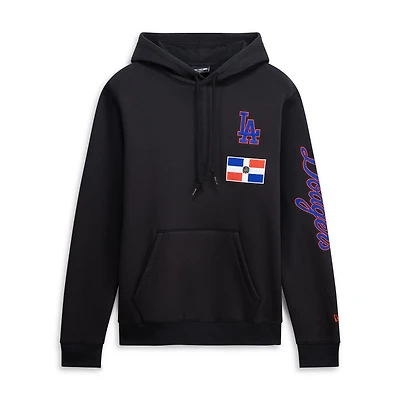 Men's New Era Black Los Angeles Dodgers Dominican Republic Country Flag Hoodie
