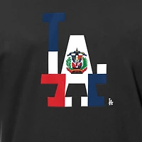 Men's New Era Black Los Angeles Dodgers Dominican Republic Flag Logo T-Shirt