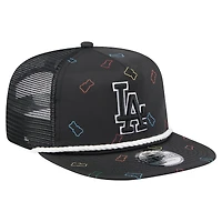 Men's New Era  Black Los Angeles Dodgers Gummy Golfer Trucker Adjustable Hat