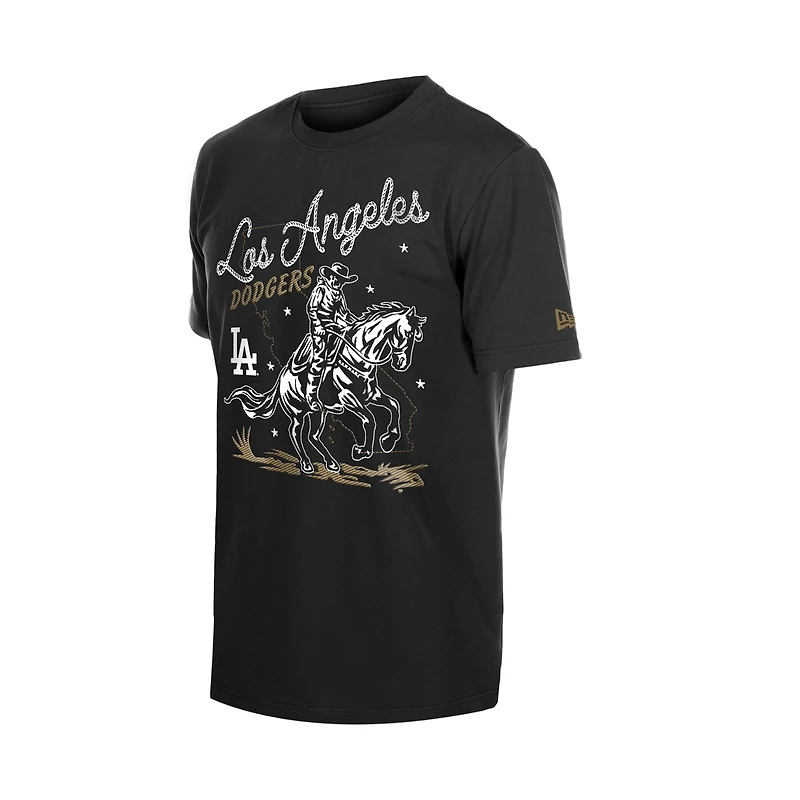 Men's New Era Black Los Angeles Dodgers Injection Lifestyle Urban Ranchwear T-Shirt