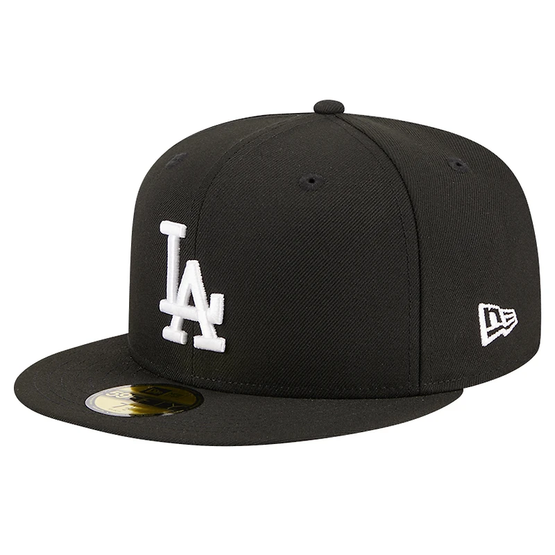 Men's New Era Black Los Angeles Dodgers Logo 59FIFTY Fitted Hat