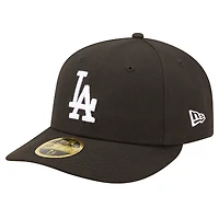 Casquette ajustée 59FIFTY à profil bas des Los Angeles Dodgers New Era pour hommes, noire