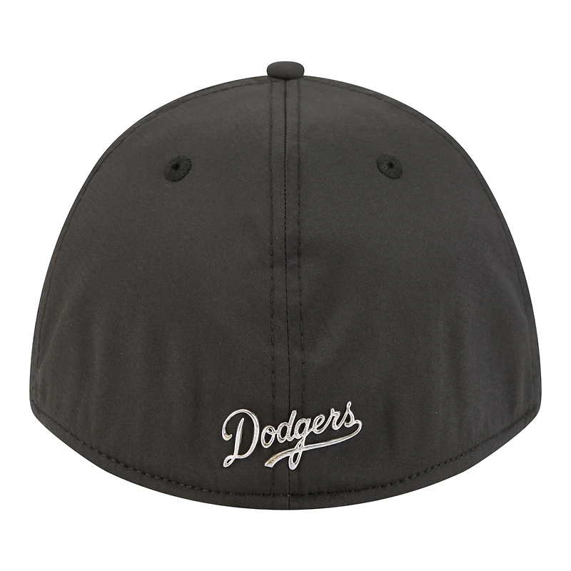 Men's New Era  Black Los Angeles Dodgers Metallic 39THIRTY M-Crown Flex Hat