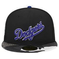 Men's New Era Black Los Angeles Dodgers Metallic Camo 59FIFTY Fitted Hat