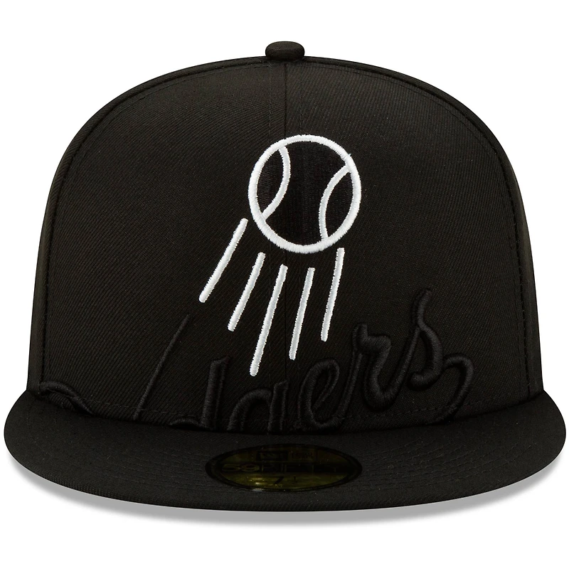 Men's New Era Black Los Angeles Dodgers Monochrome Logo Elements
