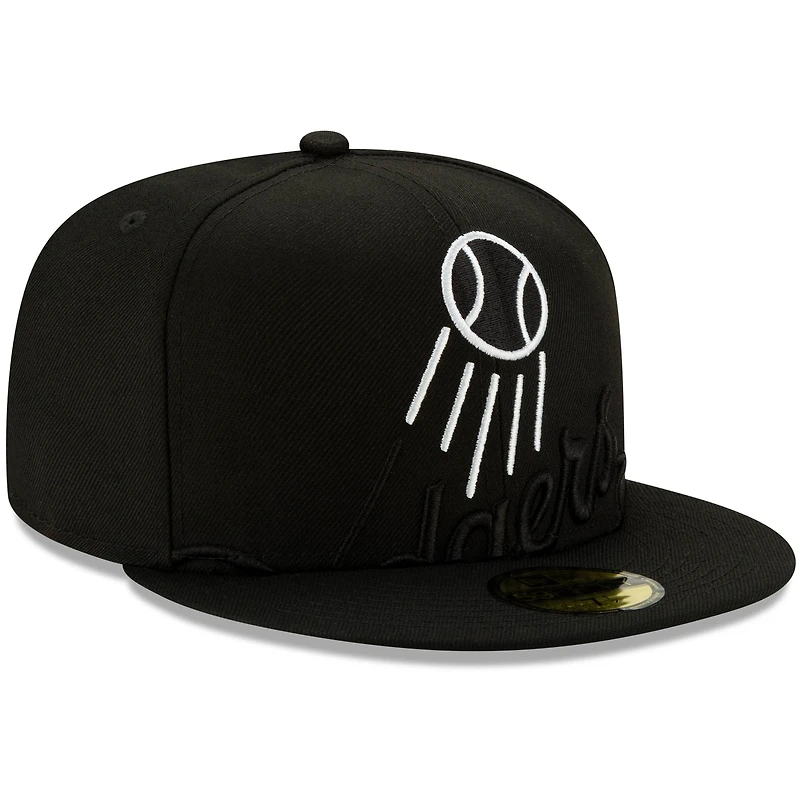 Casquette ajustée New Era 59FIFTY pour homme, noire, Los Angeles Dodgers, logo monochrome