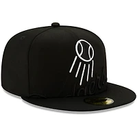Casquette ajustée New Era 59FIFTY pour homme, noire, Los Angeles Dodgers, logo monochrome
