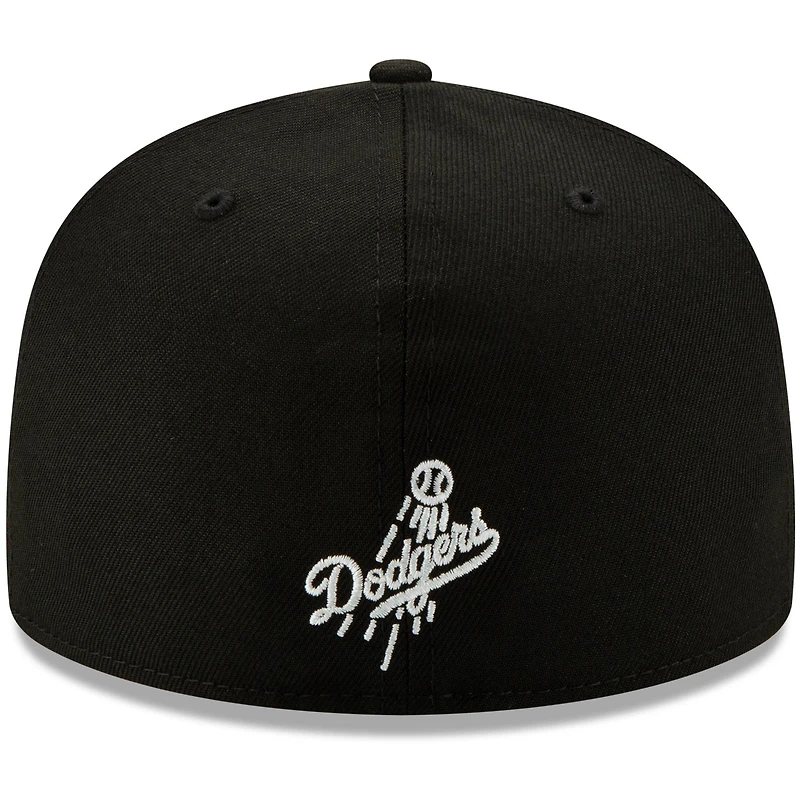 Men's New Era Black Los Angeles Dodgers Monochrome Logo Elements