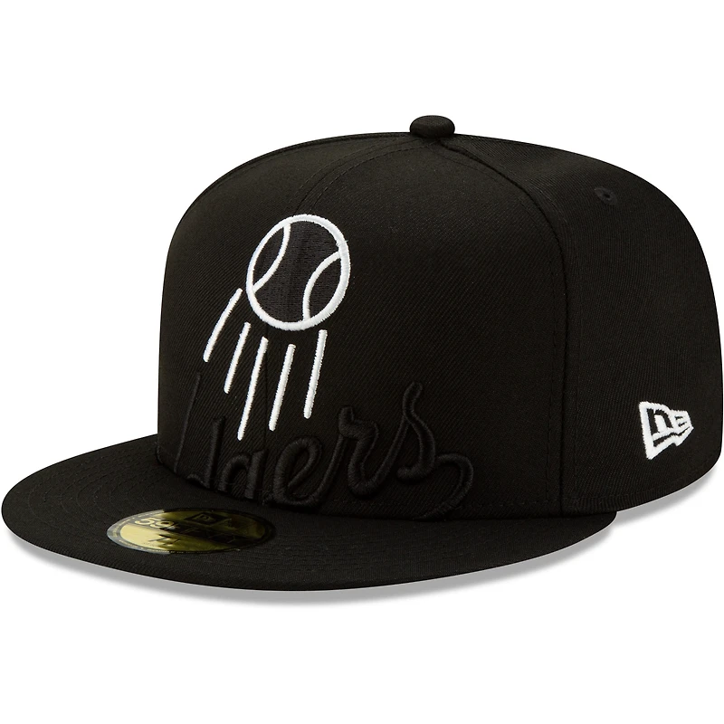 Casquette ajustée 59FIFTY pour homme New Era Los Angeles Dodgers noir avec logo monochrome