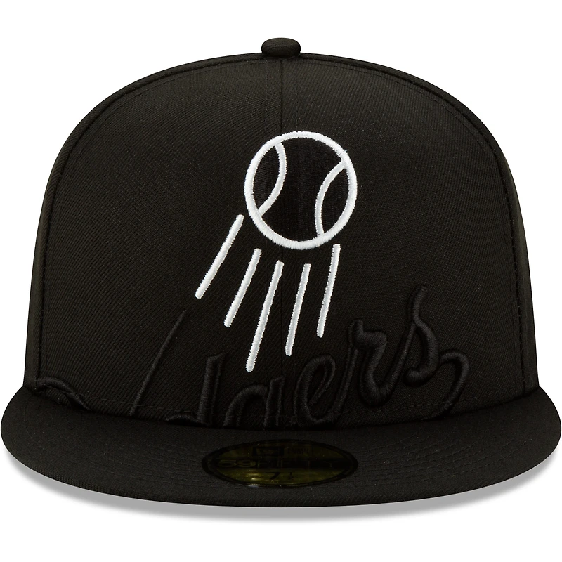 Casquette ajustée 59FIFTY pour homme New Era Los Angeles Dodgers noir avec logo monochrome