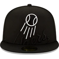 Casquette ajustée 59FIFTY pour homme New Era Los Angeles Dodgers noir avec logo monochrome