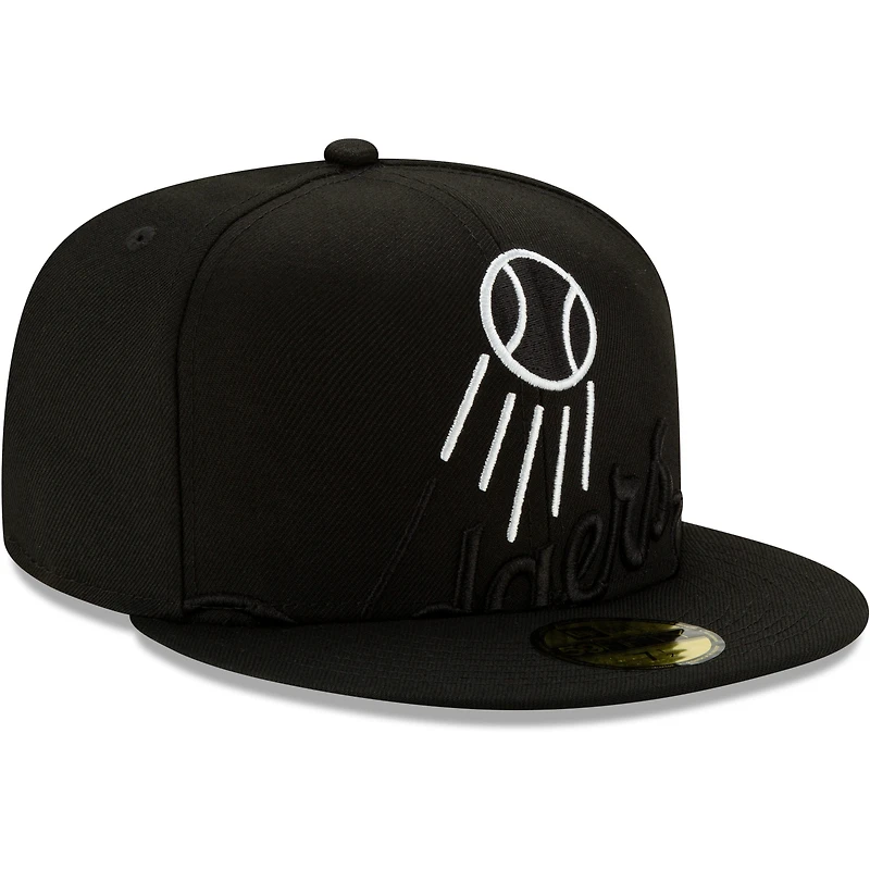 Casquette ajustée 59FIFTY pour homme New Era Los Angeles Dodgers noir avec logo monochrome