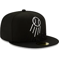 Casquette ajustée 59FIFTY pour homme New Era Los Angeles Dodgers noir avec logo monochrome