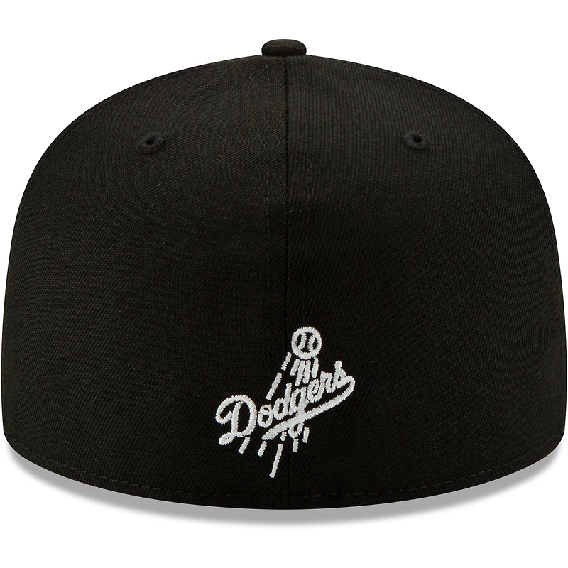 Casquette ajustée 59FIFTY pour homme New Era Los Angeles Dodgers noir avec logo monochrome