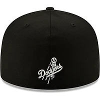 Casquette ajustée 59FIFTY pour homme New Era Los Angeles Dodgers noir avec logo monochrome