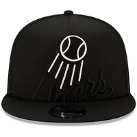 Men's New Era Black Los Angeles Dodgers Monochrome Logo Elements 9FIFTY Adjustable Snapback Hat