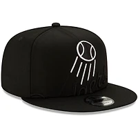 Casquette New Era 9FIFTY ajustable pour homme, noire, Los Angeles Dodgers, logo monochrome