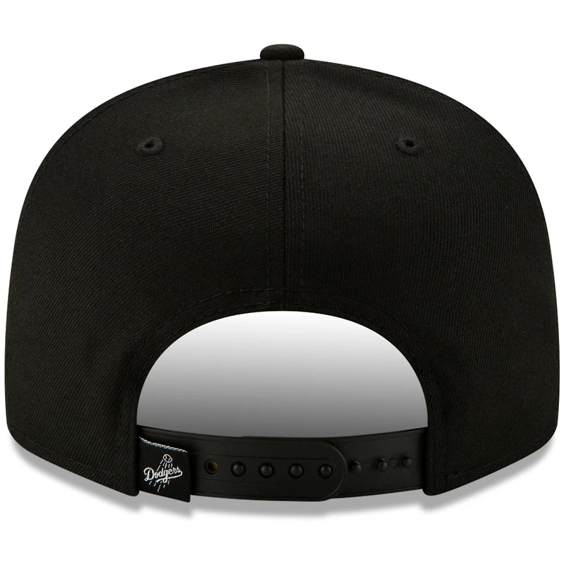 Men's New Era Black Los Angeles Dodgers Monochrome Logo Elements 9FIFTY Adjustable Snapback Hat