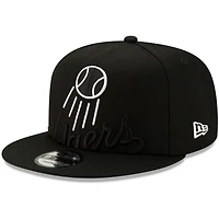 Casquette New Era 9FIFTY ajustable pour homme, noire, Los Angeles Dodgers, logo monochrome