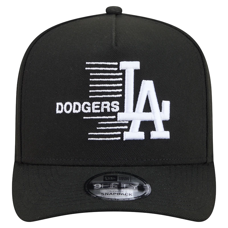Men's New Era Black Los Angeles Dodgers Motion A-Frame 9FIFTY Snapback Hat