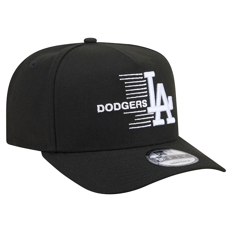 Men's New Era Black Los Angeles Dodgers Motion A-Frame 9FIFTY Snapback Hat