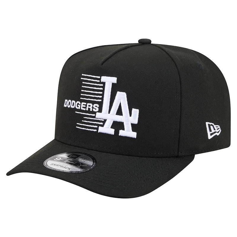 Casquette snapback New Era 9FIFTY Motion A-Frame pour homme, noire, Los Angeles Dodgers