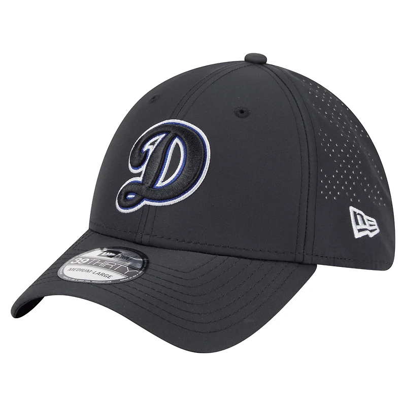 Casquette New Era noire Los Angeles Dodgers Night 39THIRTY Flex pour homme
