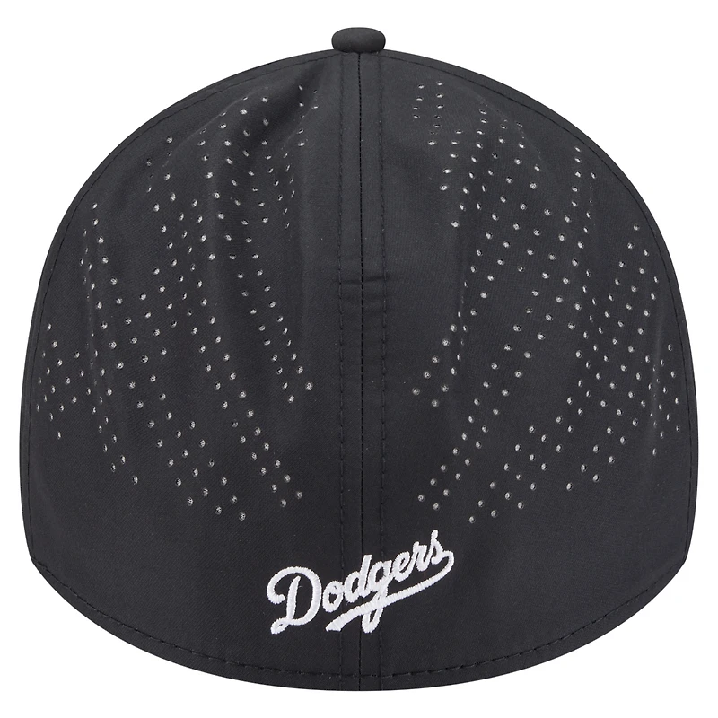 Casquette New Era noire Los Angeles Dodgers Night 39THIRTY Flex pour homme