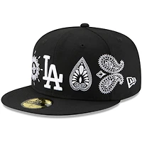 Men's New Era Black Los Angeles Dodgers Paisley Elements 59FIFTY Fitted Hat